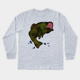 Walleye Fishing Kids Long Sleeve T-Shirt